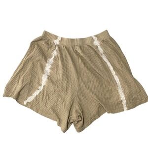 Free People Tan Tie Dye Ribbed Knit Lounge Shorts Size Medium OB60170